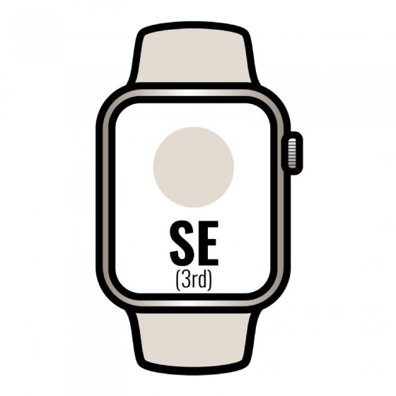 Apple Watch SE 3rd/ Gps/ Cellular / 40mm/ Caja de Aluminio Blanco Estrella/ Correa Deportiva Blanco Estrella S/M