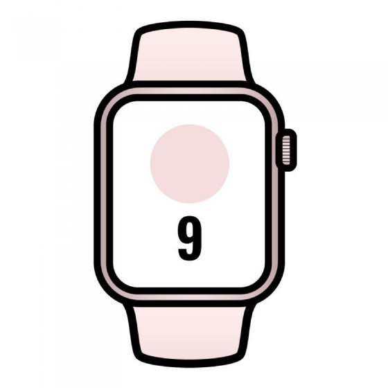 Apple Watch Series 9/ GPS/ 45mm/ Caja de Aluminio Rosa/ Correa Deportiva Rosa Claro S/M