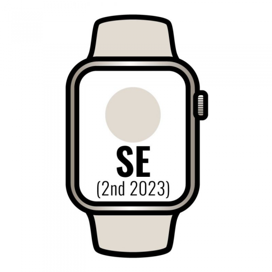 Apple Watch SE 2 Gen 2023/ GPS/ Cellular/ 40mm/ Caja de Aluminio Blanco Estrella/ Correa Deportiva Blanco Estrella M/L