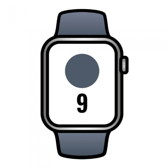 Apple Watch Series 9/ Gps/ Cellular/ 41 mm/ Caja de Acero Plata/ Correa deportiva Azul Tempestad M/L