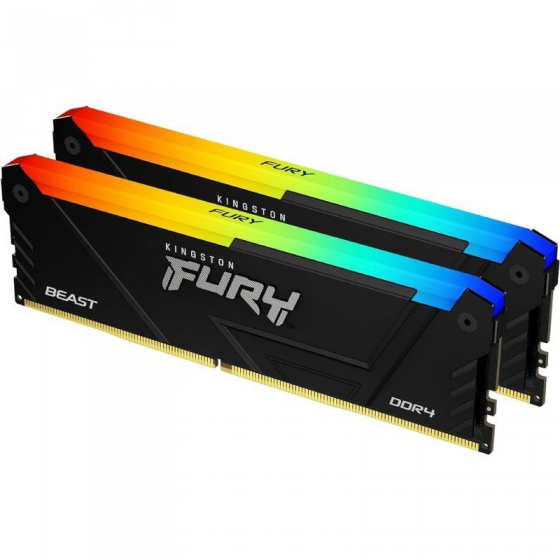 Memoria RAM Kingston FURY Beast RGB 2 x 16GB/ DDR4/ 3200MHz/ 1.35V/ CL16/ DIMM