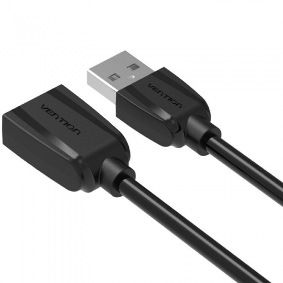 Cable Alargador USB 2.0 Vention VAS-A44-B100/ USB Macho - USB Hembra/ 1m/ Negro