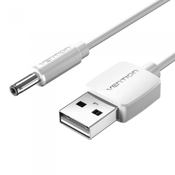 Cable Conversor USB Vention CEXWG/ USB Macho - DC 5.5mm Macho/ 1.5m/ Blanco