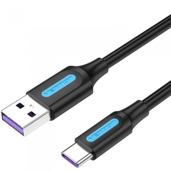 Cable USB 2.0 Tipo-C Vention CORBF/ USB Macho - USB Tipo-C Macho/ 1m/ Negro