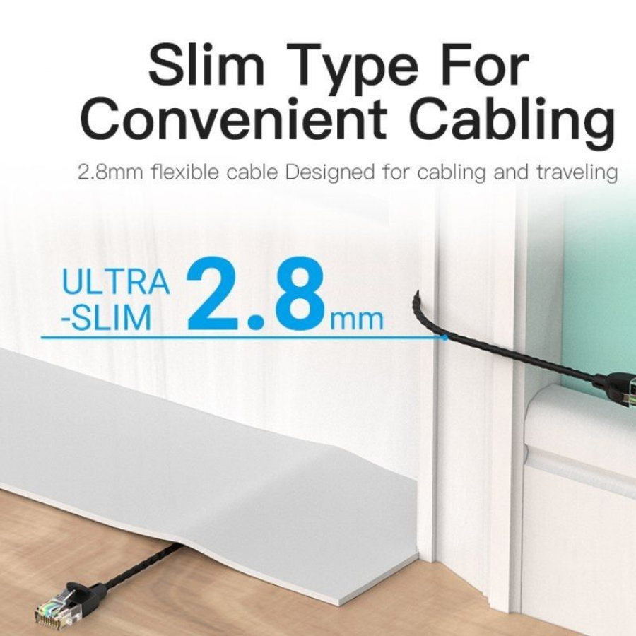 Cable de Red RJ45 UTP Vention IBIBH Cat.6A/ 2m/ Negro