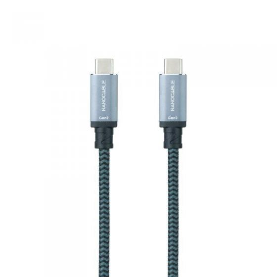 Cable USB 3.2 Nanocable 10.01.4103-COMB/ USB Tipo-C Macho - USB Tipo-C Macho/ Hasta 100W/ 20Gbps/ 3m/ Gris y Negro