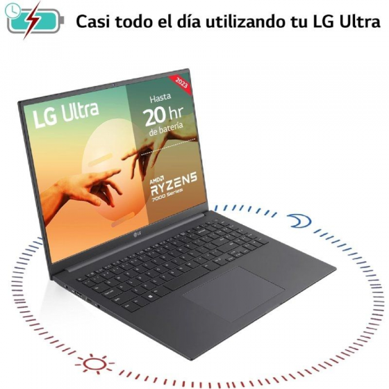 Portátil LG Ultra 16U70R-G.AP56B Ryzen 5 7530U/ 8GB/ 512GB SSD/ 16'/ Win11 Pro