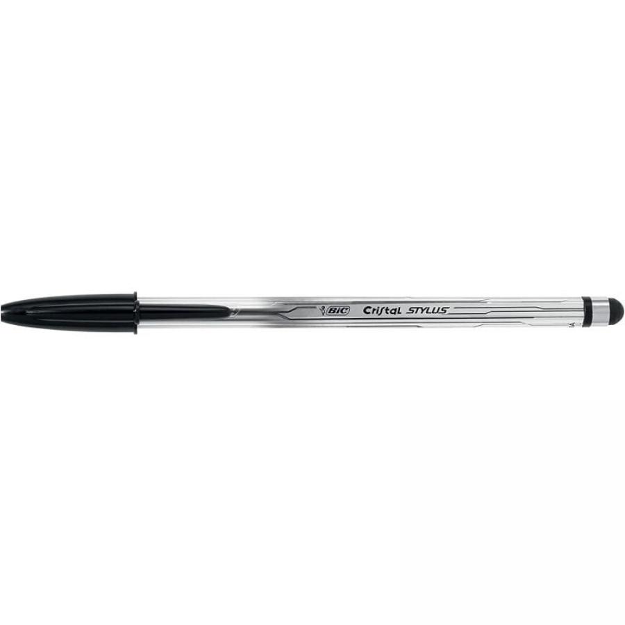 Bolígrafo de Tinta de Aceite Bic Cristal Stylus 9021211/ para Pantallas Táctiles/ Negro