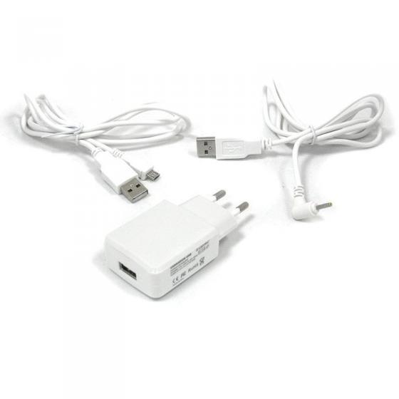 Cargador de Pared Leotec LECTABUSBW/ USB + Cable MicroUSB y 2.5mm / 2A