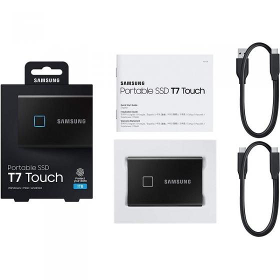 Disco Externo SSD Samsung Portable T7 Touch 500GB/ USB 3.2/ Negro - Imagen 5