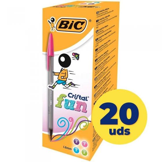 Bolígrafos de Tinta de Aceite Bic Cristal Fun 895793 20 unidades Colores Surtidos
