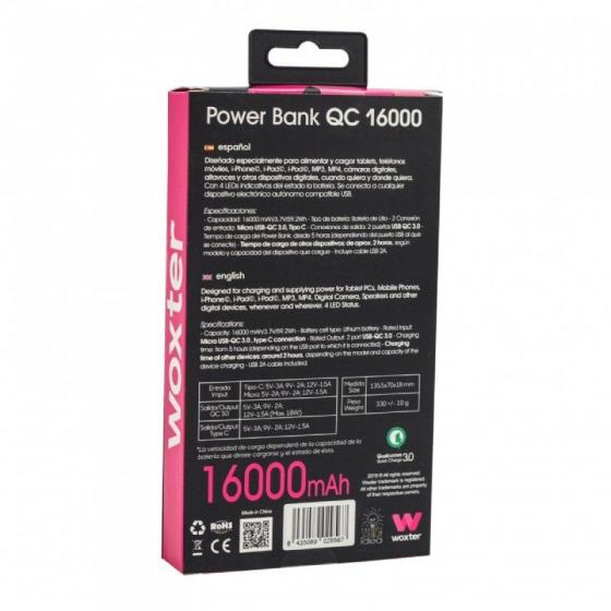 Powerbank 16000mAh Woxter QC 16000/ Gris - Imagen 3