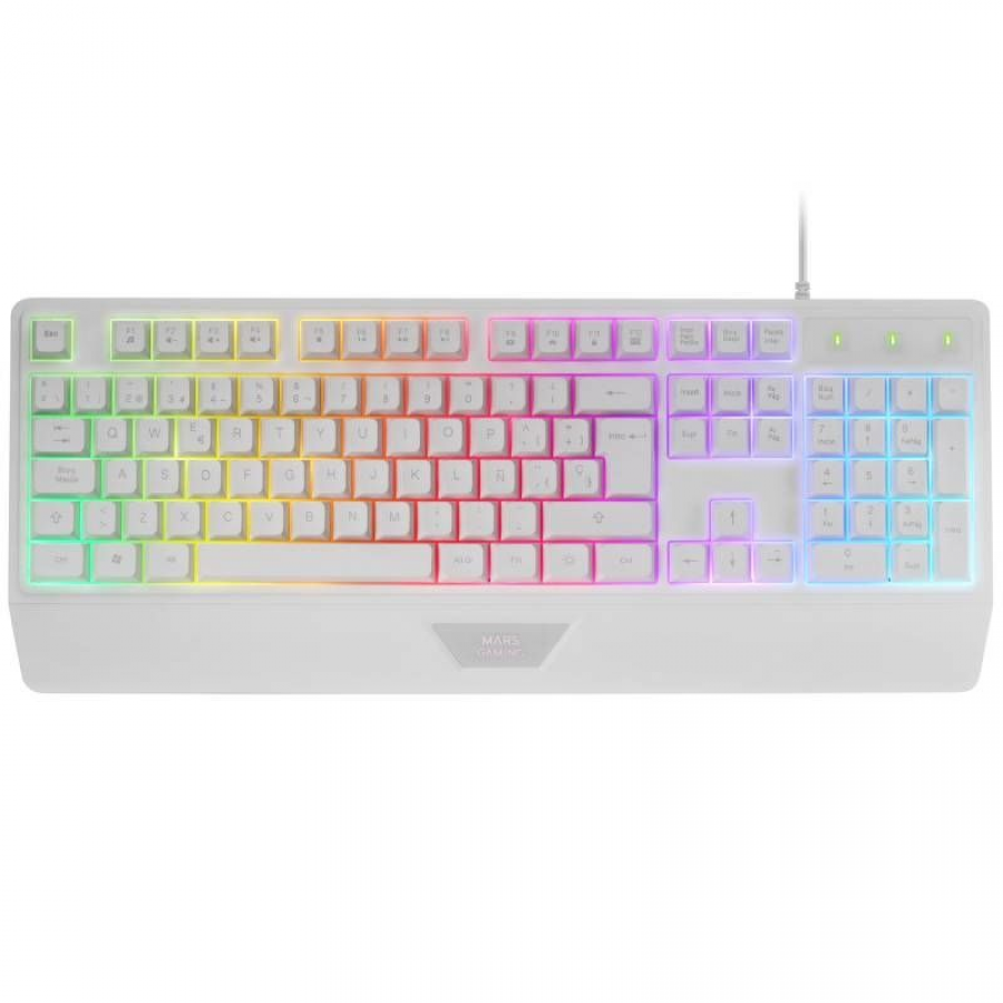 Teclado Gaming SemiMecánico Mars Gaming MK124/ Blanco