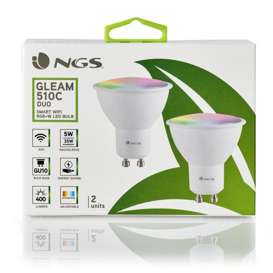 Bombilla Led NGS Smart WiFi LED Bulb Gleam 510C Casquillo GU10/ 5W/ 460 Lúmenes/ Pack de 2 Uds - Imagen 4