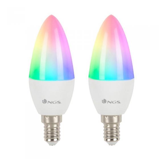 Bombilla Led NGS Smart WiFi LED Bulb Gleam 514C Casquillo E14/ 5W/ 500 Lúmenes/ Pack de 2 Uds - Imagen 1