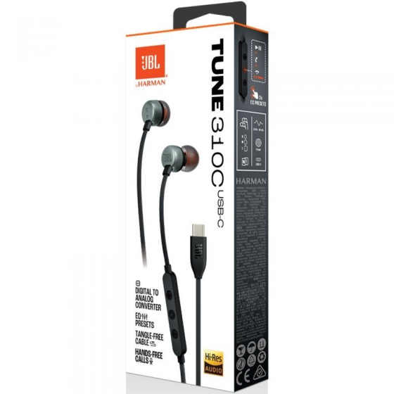 Auriculares Intrauditivos JBL Tune 310C/ con Micrófono/ Negros