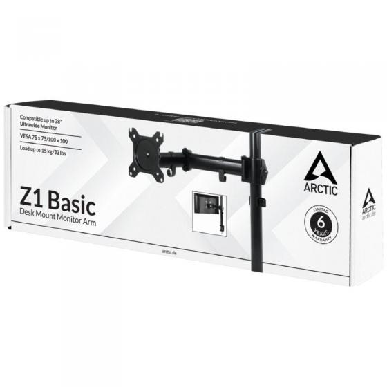 Soporte de Mesa para Monitor Arctic Z1 Basic/ Giratorio/ Inclinable/ hasta 15kg