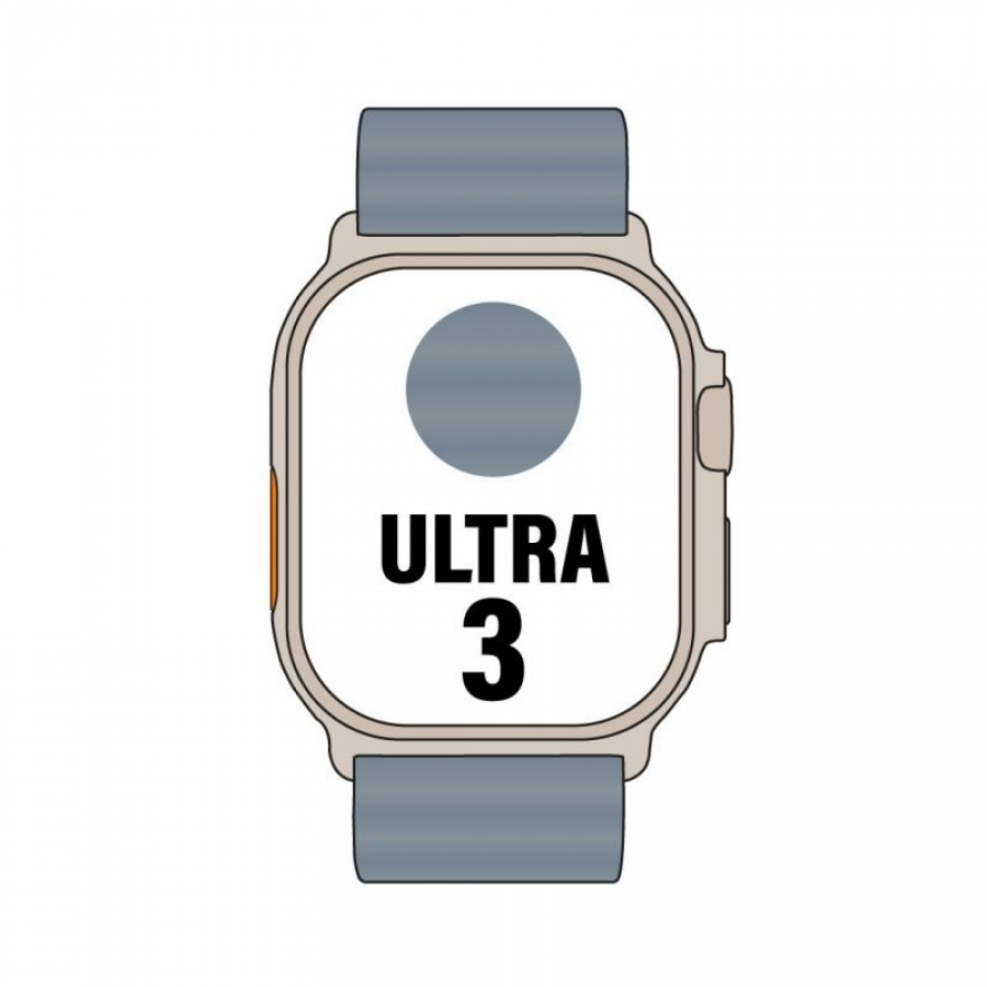 Apple Watch Ultra 3 GPS/ Cellular 49mm Caja de Titanio Natural/ Correa Ocean Azul Naútico