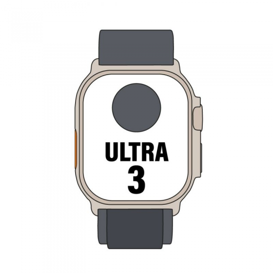 Apple Watch Ultra 3/ GPS/ Cellular/ 49mm/ Caja Titanio Negro/ Correa Loop Alpine Negra S