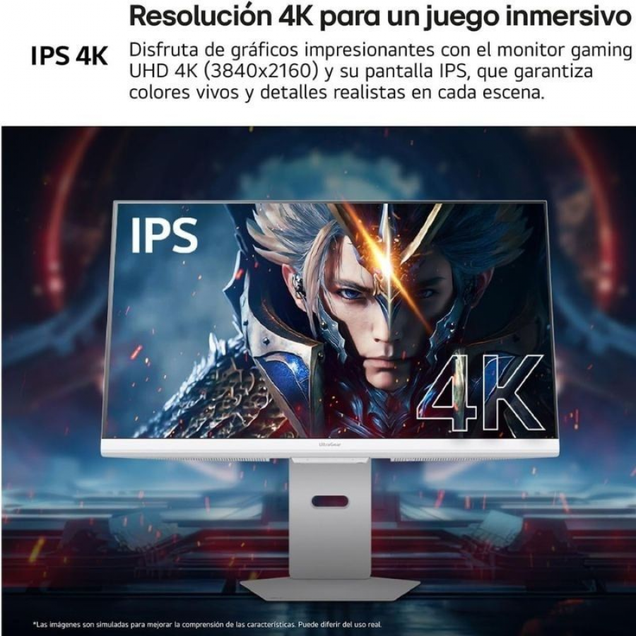 Monitor Gaming LG UltraGear 32G810SA-W 32'/ 4K/ Multimedia/ 1ms/ 144Hz/ IPS/ Regulable en altura/ Blanco