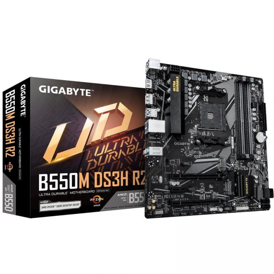 Placa Base Gigabyte B550M DS3H R2 Socket AM4/ DDR4/ PCIe 4.0/ Micro ATX