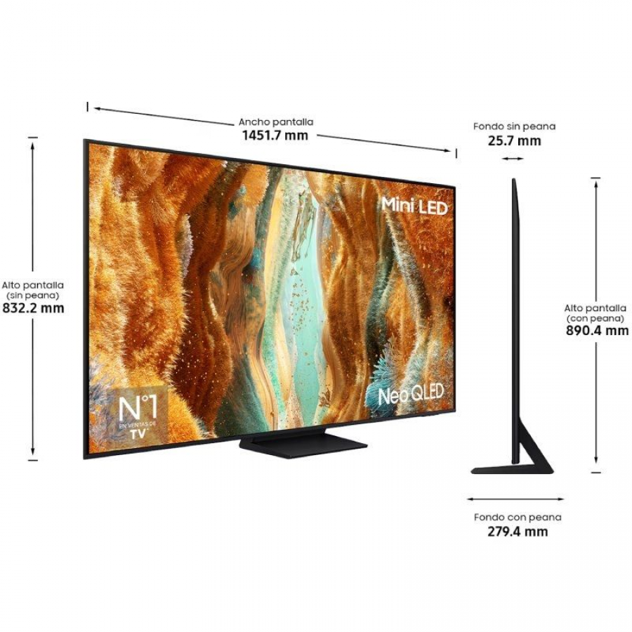 Televisor Samsung Neo QLED QN74F TQ65QN74FAT 65'/ Ultra HD 4K/ Smart TV/ WiFi