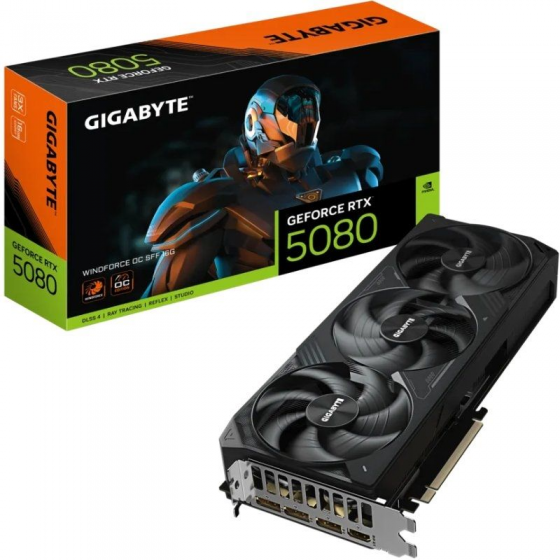 Tarjeta Gráfica Gigabyte GeForce RTX 5080 WindForce OC SFF/ 16GB GDDR7