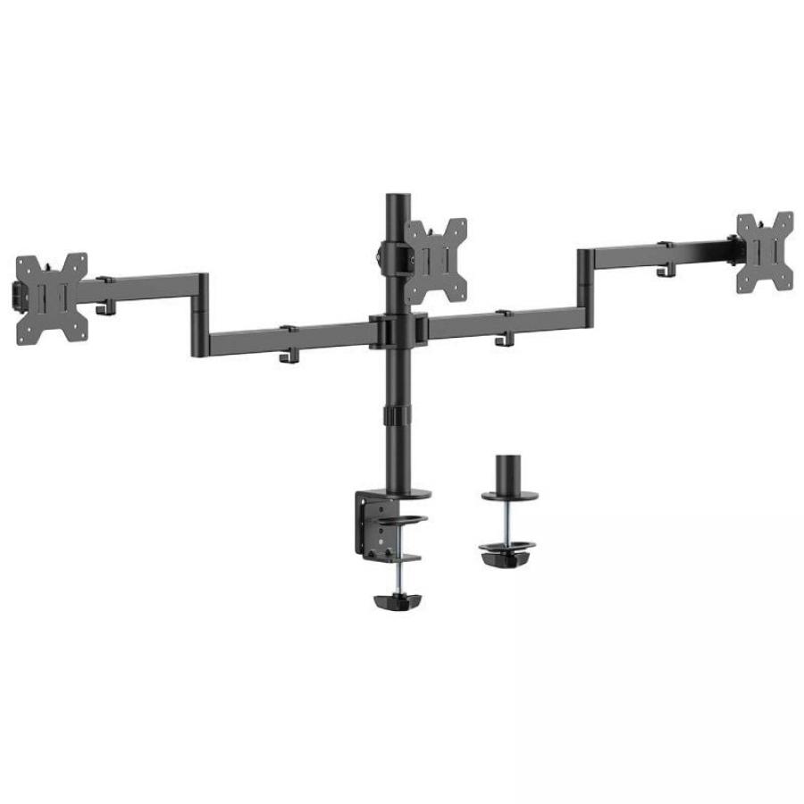 Soporte de Mesa para 3 Monitores Aisens DT27TSR-281/ Giratorio/ Inclinable/ hasta 10kg