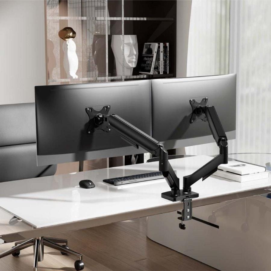 Soporte de Mesa con Contrapeso para 2 Monitores Aisens DT32TSR-357/ Giratorio/ Inclinable/ hasta 9kg