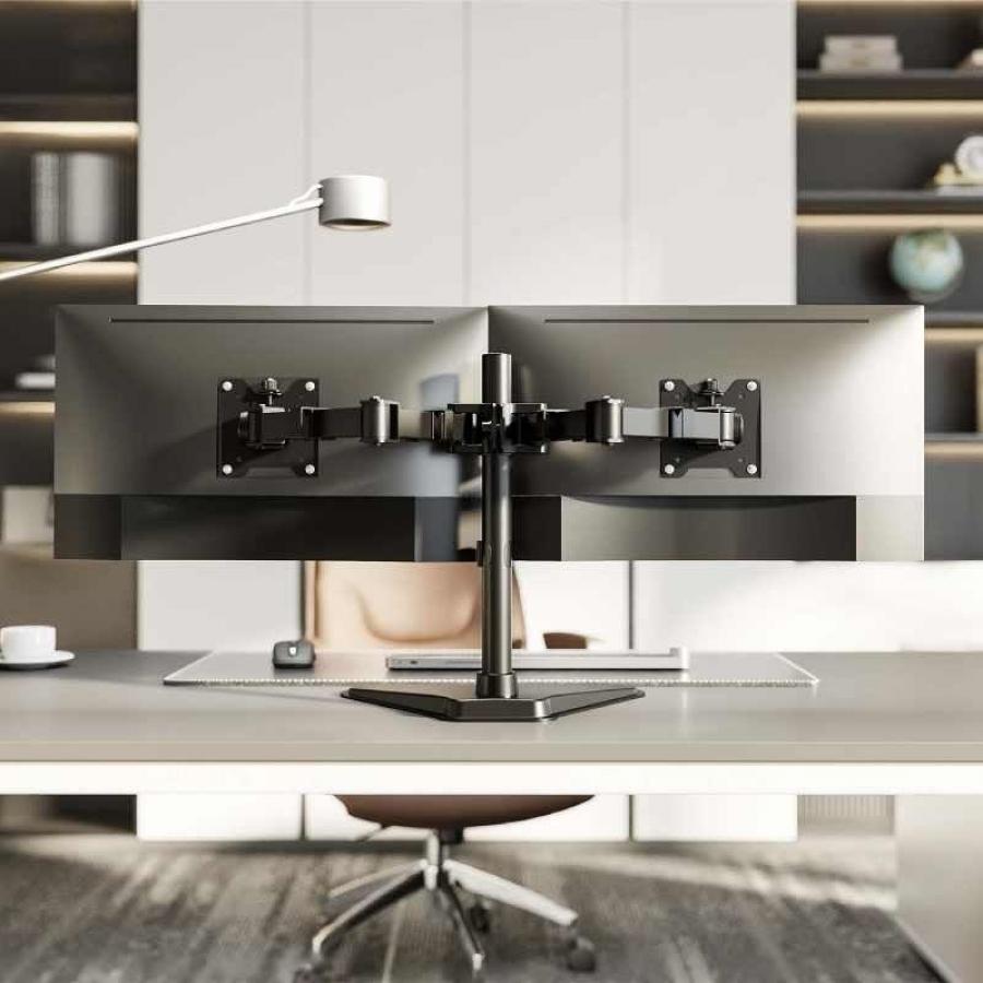 Soporte de Sobremesa para 2 Monitores Aisens DT35TSR-361/ Giratorio/ Inclinable/ hasta 20kg