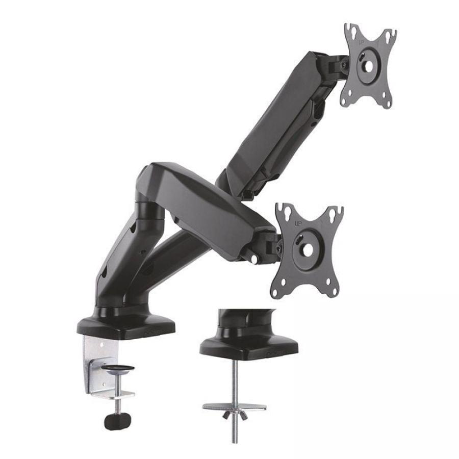 Soporte de Mesa con Contrapeso para 2 Monitores Aisens DT27TSR-045/ Giratorio/ Inclinable/ hasta 9kg