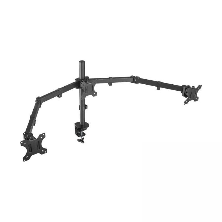 Soporte de Mesa para 3 Monitores Aisens DT27TSR-061/ Giratorio/ Inclinable/ hasta 7kg