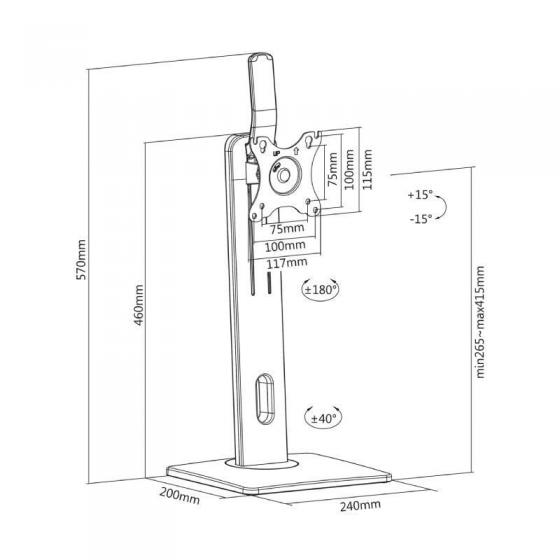 Soporte de Sobremesa para Monitor Aisens DT32TSR-063/ Giratorio/ Inclinable/ hasta 7kg