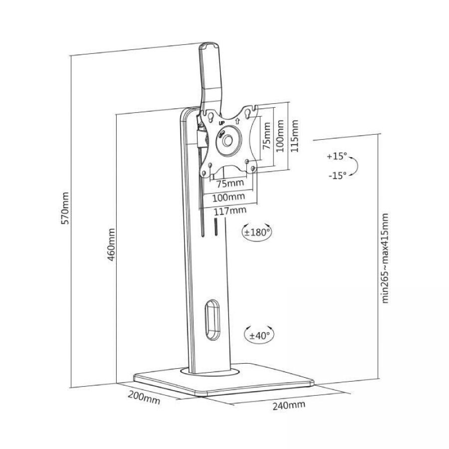 Soporte de Sobremesa para Monitor Aisens DT32TSR-063/ Giratorio/ Inclinable/ hasta 7kg