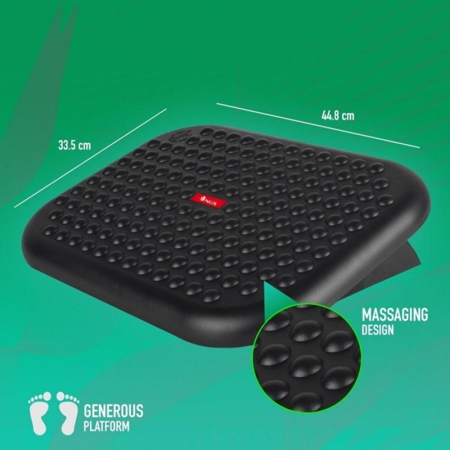 Reposapiés Ergonómico/ Inclinable/ Ajustable NGS Footnest/ 448 x 335mm
