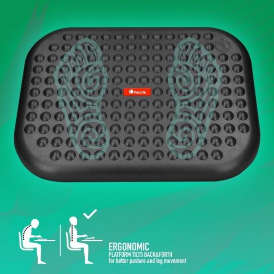 Reposapiés Ergonómico/ Inclinable/ Ajustable NGS Footnest/ 448 x 335mm