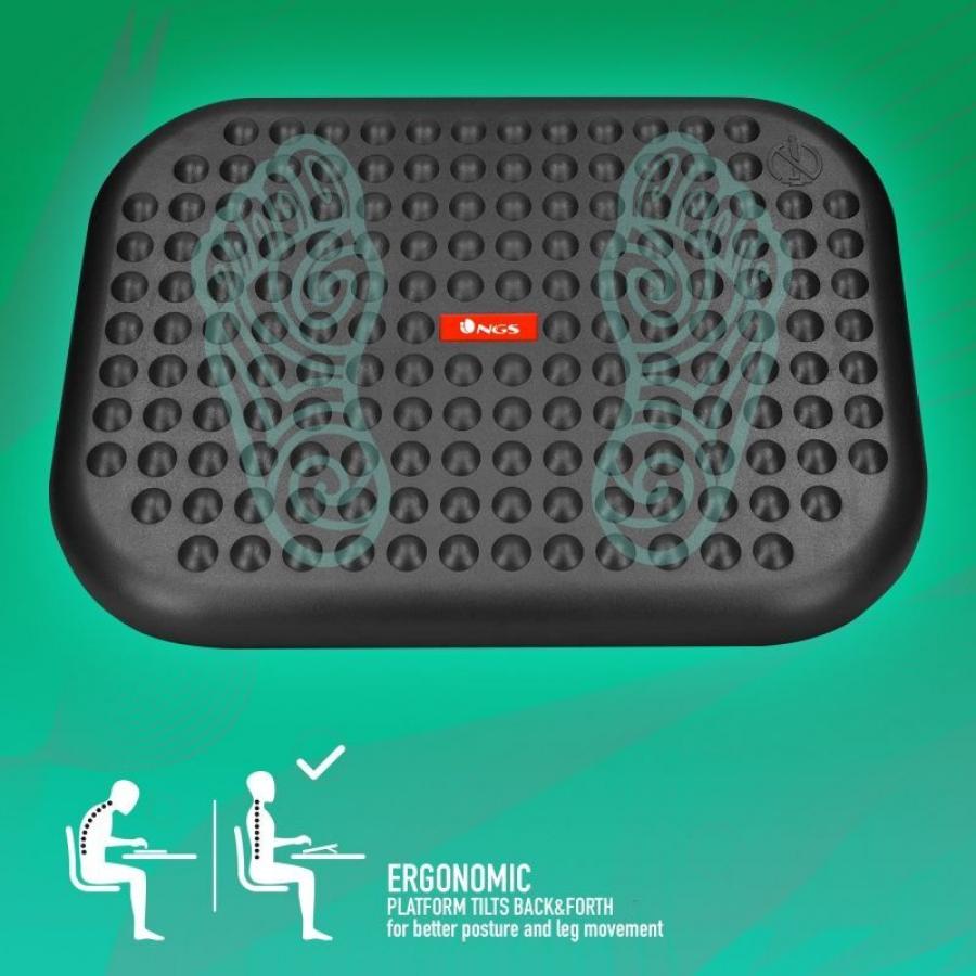 Reposapiés Ergonómico/ Inclinable/ Ajustable NGS Footnest/ 448 x 335mm