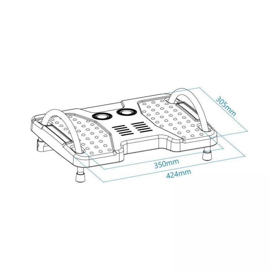 Reposapiés Ajustable/ Inclinable TooQ TQFR0601-G/ 424 x 305 x 145 mm