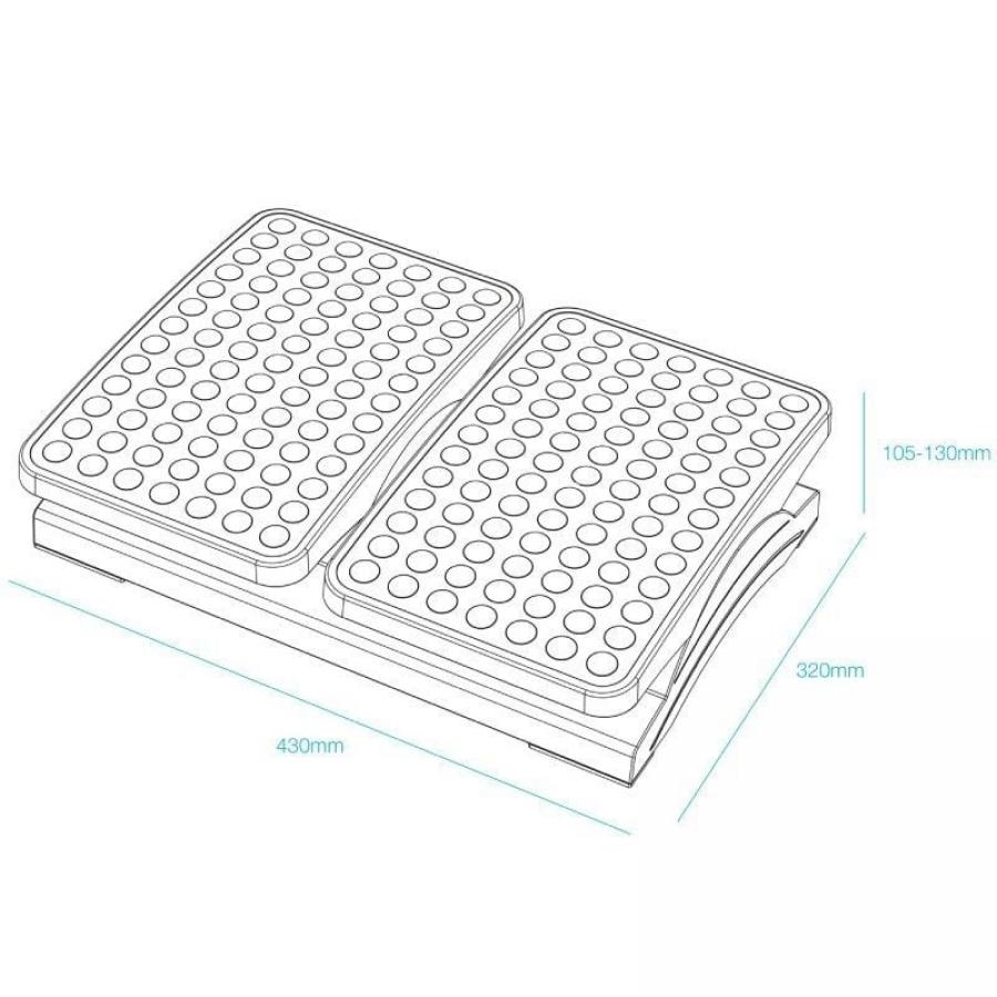 Reposapiés Ajustable/ Inclinable TooQ TQFR0604-B/ 430 x 320 x 105-130 mm