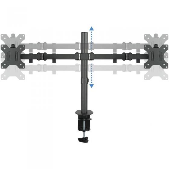 Soporte de Mesa para 2 Monitores TooQ DB1232TN-B/ Giratorio/ Inclinable/ hasta 8kg