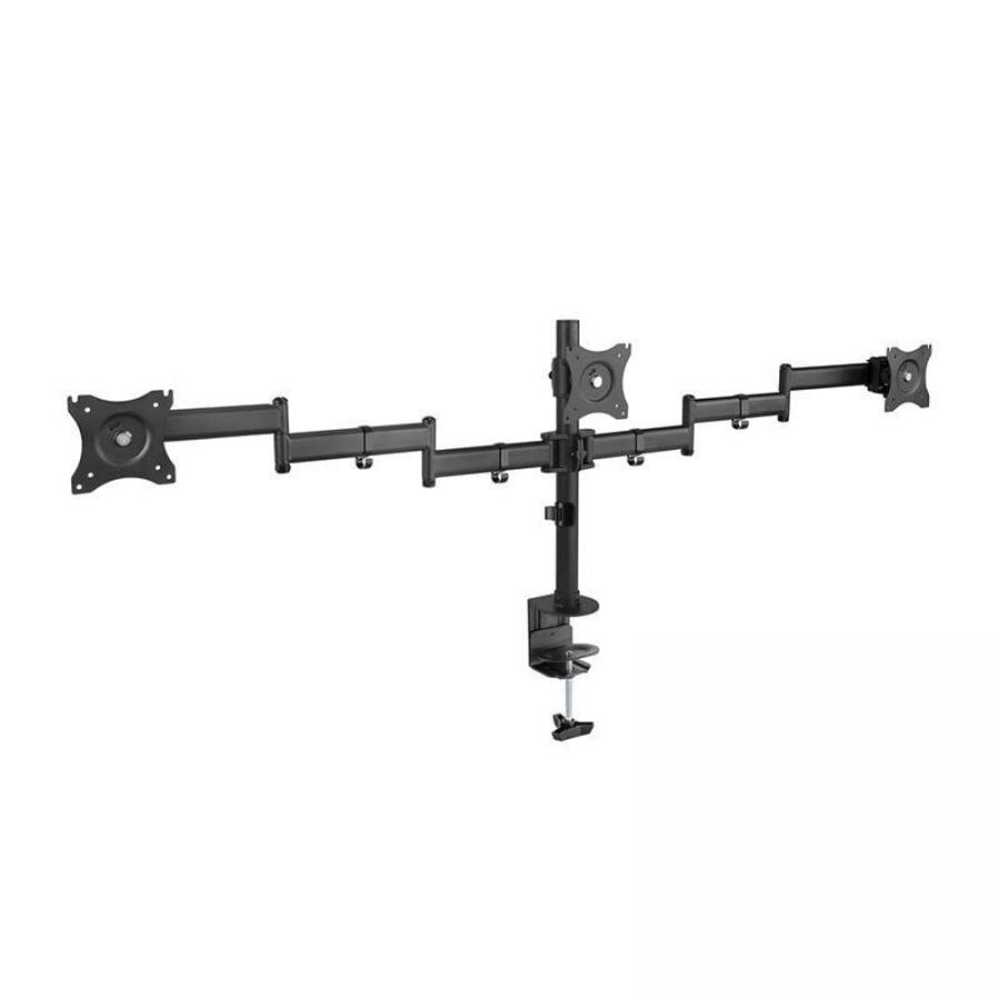Soporte de Mesa para 3 Monitores TooQ DB1327TN-B/ Giratorio/ Inclinable/ hasta 8kg