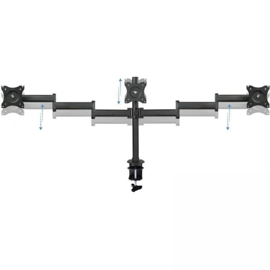 Soporte de Mesa para 3 Monitores TooQ DB1327TN-B/ Giratorio/ Inclinable/ hasta 8kg