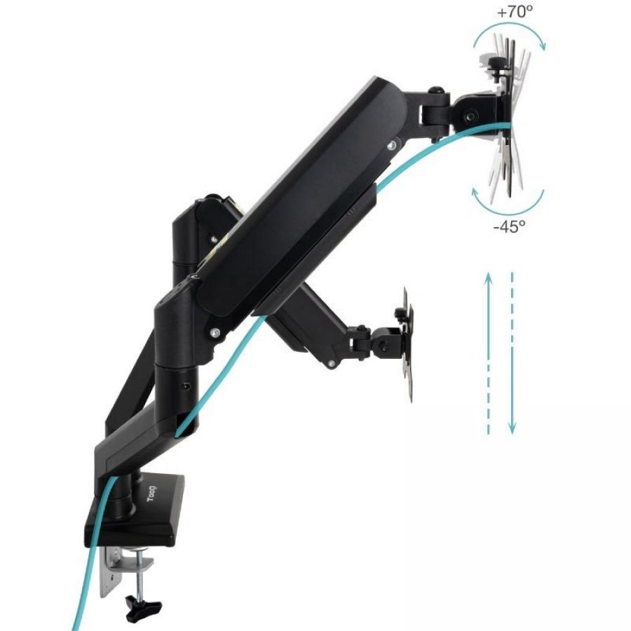 Soporte de Mesa para 2 Monitores TooQ DB1434TNR-B/ Giratorio/ Inclinable/ hasta 10kg