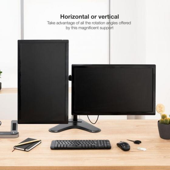 Soporte de Sobremesa para 2 Monitores TooQ DB1702TN-B/ Giratorio/ Inclinable/ hasta 9kg