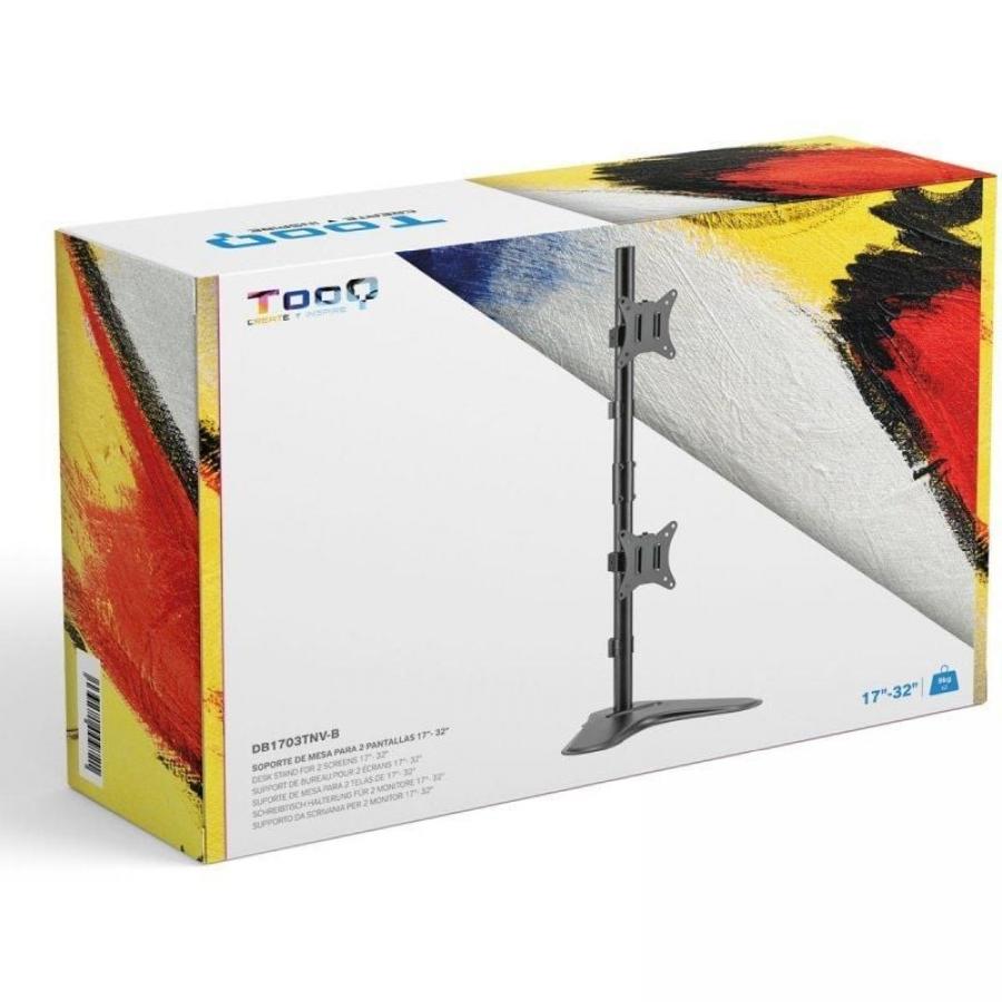 Soporte de Sobremesa para 2 Monitores TooQ DB1703TNV-B/ Giratorio/ Inclinable/ hasta 9kg