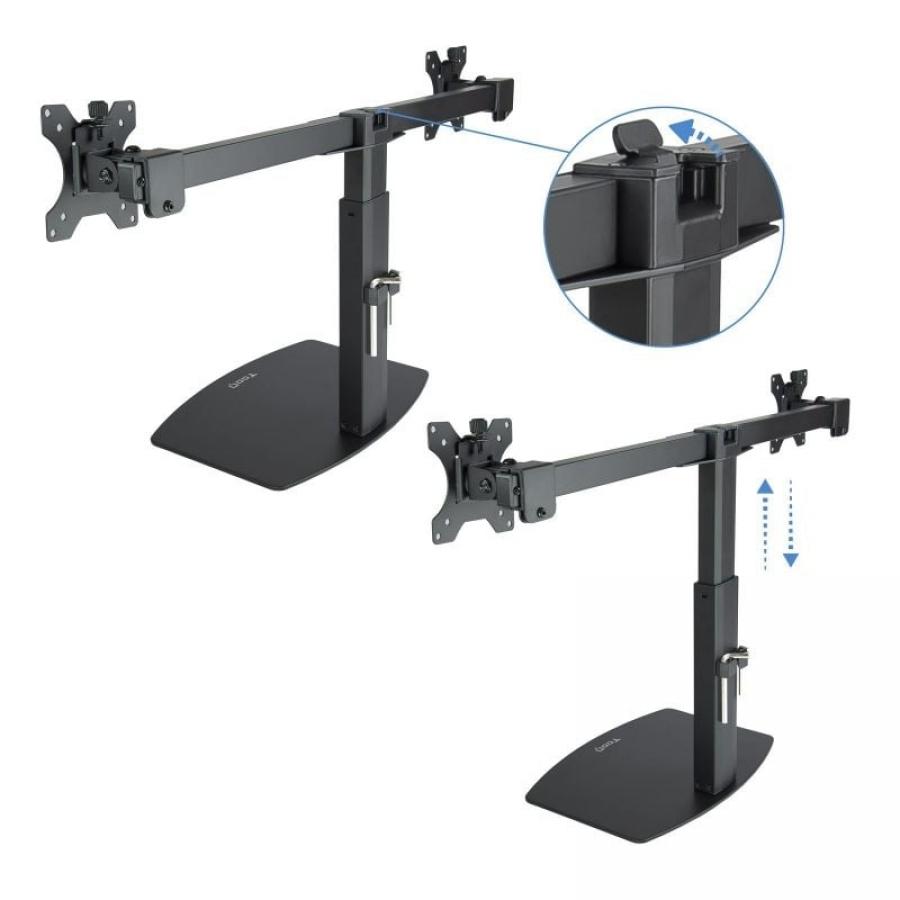 Soporte de Sobremesa para 2 Monitores TooQ DB1727TN-B/ Giratorio/ Inclinable/ hasta 6kg