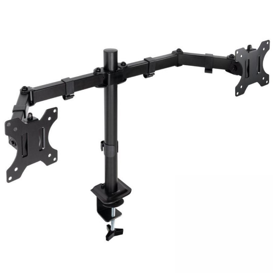Soporte de Mesa para 2 Monitores TooQ DB1802TN-B/ Giratorio/ Inclinable/ hasta 8kg