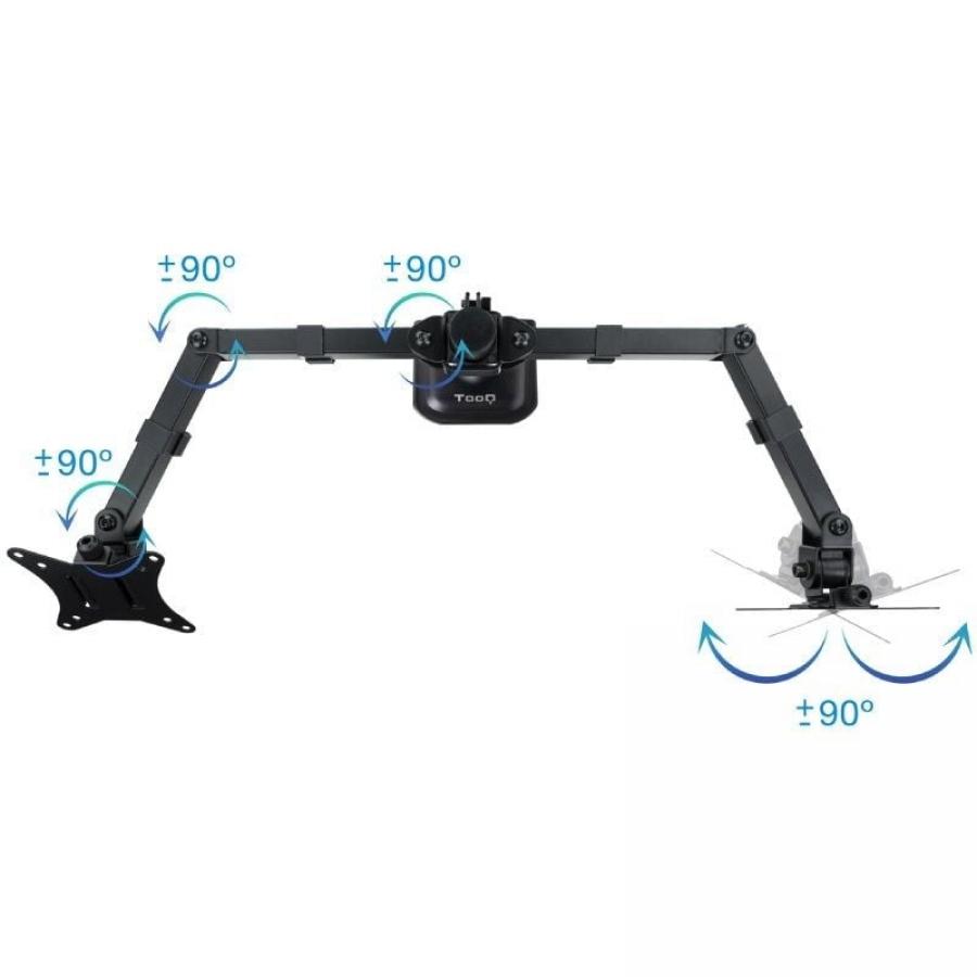 Soporte de Mesa para 2 Monitores TooQ DB1802TN-B/ Giratorio/ Inclinable/ hasta 8kg