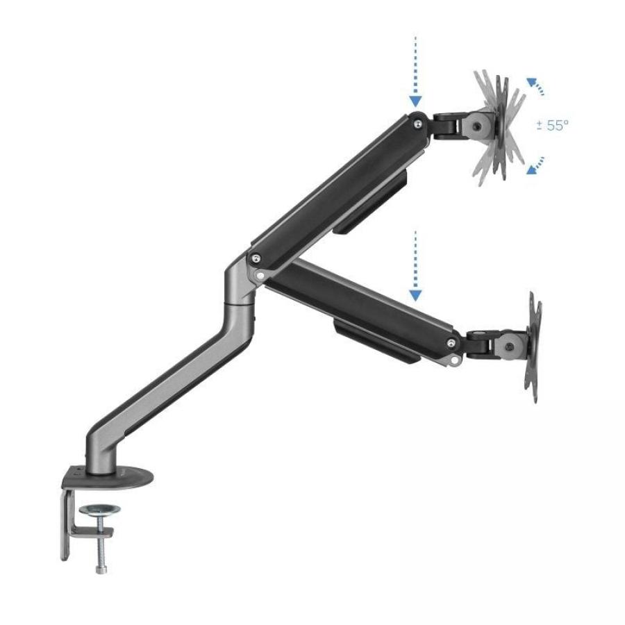 Soporte de Mesa para Monitor TooQ DB4032TNR-G/ Giratorio/ Inclinable/ hasta 9kg