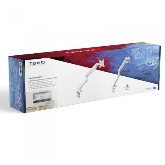 Soporte de Mesa para Monitor TooQ DB4032TNR-W/ Giratorio/ Inclinable/ hasta 9kg